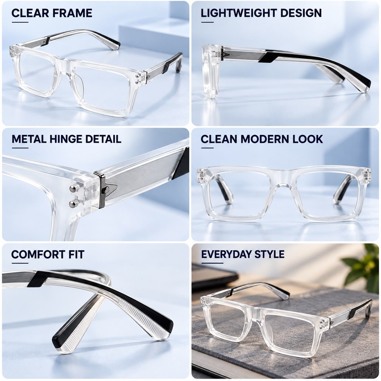 Sanwaliyas Premium Transparent Blue Light Blocking Glasses for Men & Women - Image 5