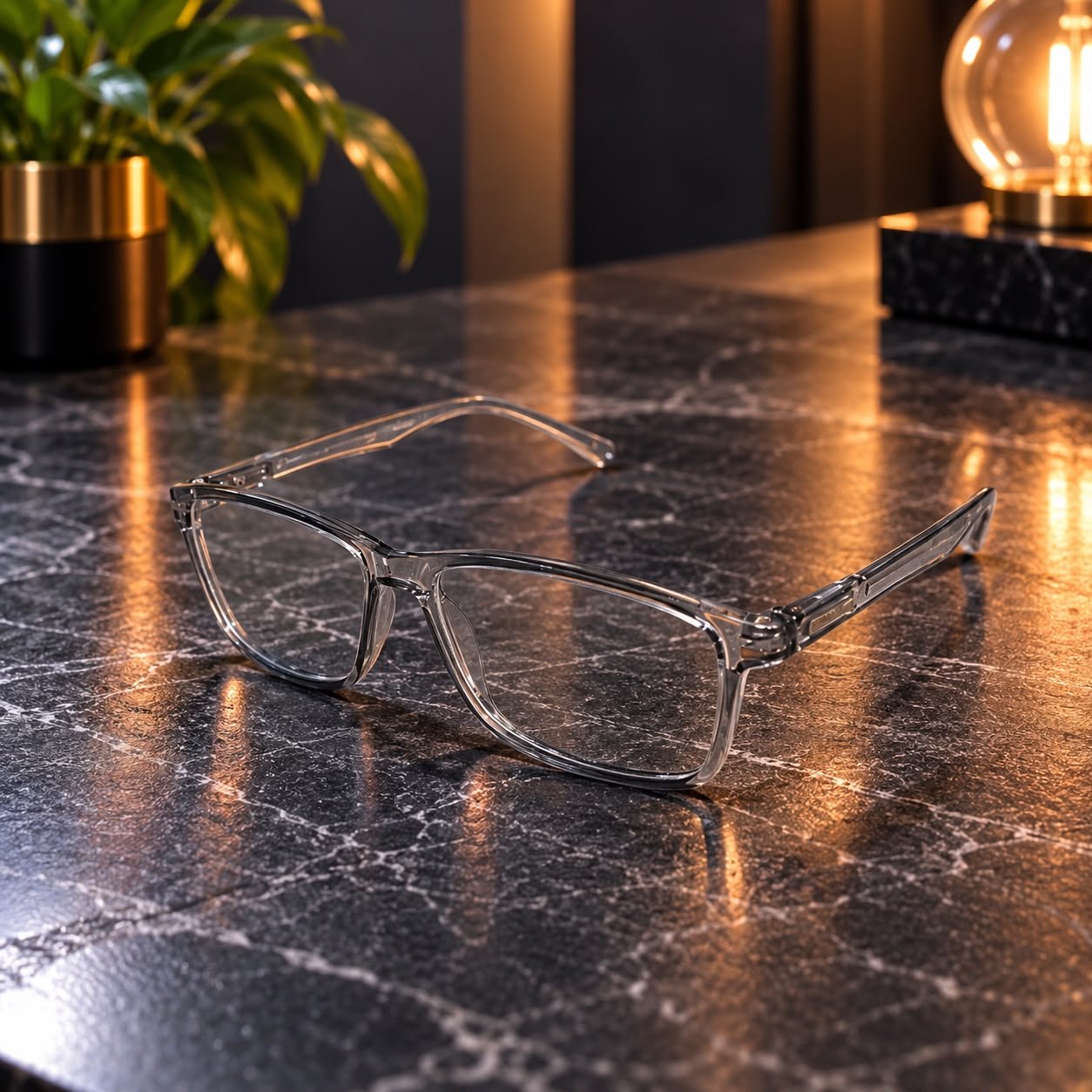 Sanwaliyas Blue Cut Computer Glasses for Men & Women, Transparent Grey Rectangular Frame - Image 4
