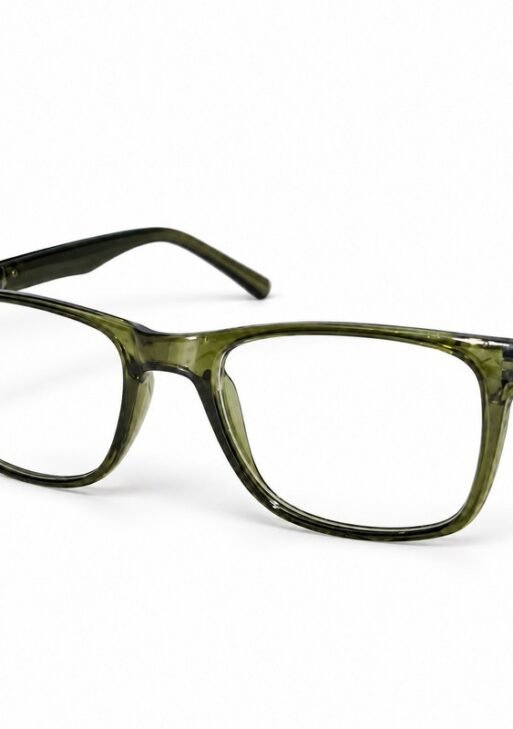 Sanwaliyas Olive Green Transparent Rectangular Eyeglasses blue light Frame for Men & Women